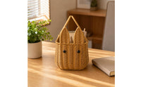 Handwoven Storage Basket with Handle | Portable, Imitation Rattan Basket, for Playroom