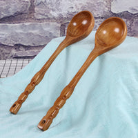 Vintage Wooden Spoon with Custom LOGO Large Soup Spoon for Home and Commercial Kitchen Cooking Hot Pot Long Handle Soup Spoon
