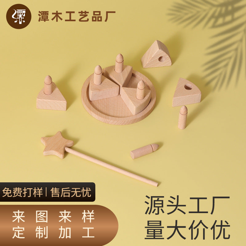Tanmu Beech Wood Birthday Cake Toy for Children's One-Year-Old Celebration