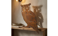 Weathered Metal Owl Ornament Traditional House Decoration Weather-Resistant for Garden Display