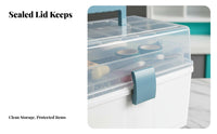 3-Tier Folding Tool Case Transparent Lid 3-Tier Cantilever Toolbox Sturdy