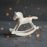 Vintage Horse Statue American Country Cast Iron Rocking Horse for Coffee Shop