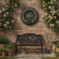 Outdoor Wall Thermometer Timepiece Battery No-Cost Home Decor for Courtyard