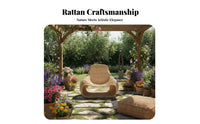 Low-Outsideside Line Woven Chair Minimalist Design Woven Contoured Armchair Weather-Resistant Breathable Weave for Garden, Patio