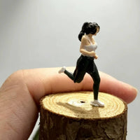 Miniature Running Woman Statue Painted Running Woman Miniature Resin