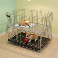 Folding Dog Playpen Foldable Dog Pen with Tray Rust Resistant Puppy Pen for Young Dogs, Outdoor