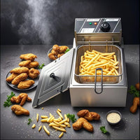 10L Electric Fryer with Stainless Steel Temperature Control, EU Plug