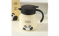 Large Capacity Panda Design Insulated Kettle 316 Stainless Steel Panda Thermal Pot Leak-Proof Beverage Container V-Shaped Spout for Home