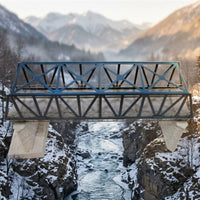 1:87 Scale Girder Bridge Model Kit Self-Assembly Model Bridge Kit with Deck Plastic Unpainted for Hobbyists, Diorama Builders