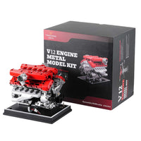土星文化V12十二缸引擎发动机金属DIY拼装模型玩具桌面摆件礼物
