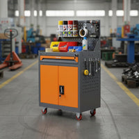 Wheeled Mobile Tool Trolley Easy to Clean Rolling Tool Cabinet Heavy Duty Mobile Workbench Locking for Mechanics, Repair Workers, Garage