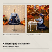 Girls Autumn Princess Dress, Judy Officer Cosplay, Long Sleeve, Zootopia Theme, Halloween