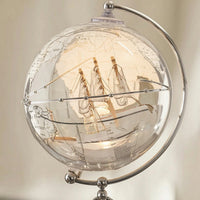 Globe with Sailboat Ornament Touch-Controlled for Display Cabinet, Collectors