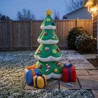 Inflatable Christmas Tree Festive Christmas Tree with Gift Boxes Inflatable Present Box Bright Holiday Display Lightweight