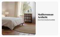 3-Drawer Dresser Decorative Patterns Multi-Drawer Apothecary Chest Easy Assembly