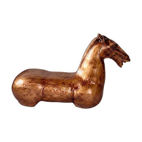 New Chinese Style Horse Statue Gilded Horse Figurine Shiny Finish Home Decor for Entryway