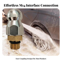 1 Front 3 Rear Jets M14 Thread Jetting Nozzle Resistant High Pressure Pipe Cleaning Nozzle Rust-Proof for DIY Enthusiasts