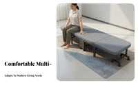 Four-fold Lounger Foldable Single Bed Portable Space-saving Design Durable Metal Frame Convenient Mattress Pad Suitable for Office Workers Caregivers Dormitory Small Apartment