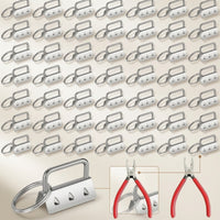 50 Pieces Key Loop with Clamp Easy to Install Keychain Fob Hardware Heavy-Duty