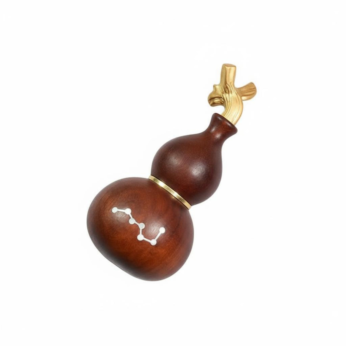 Screw Top Lid Jujube Wood Gourd Container Storage Locket Personal Accessory for Keychain