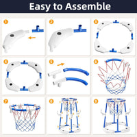 Water Basketball Pool Toy Set with Backboard and Balls