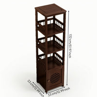 Storage Rack Cabinet Tall Display Rack with Cabinet Freestanding for Hallway