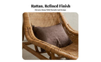 Rattan Lounge Chair Natural Minimalism Design Woven Rattan Lounger Natural Weaving Designer Piece for Interior Designers, Adults
