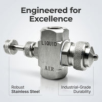 Adjustable Misting Nozzle Stainless Steel, Three-Fluid Air Atomization Spray Tip Nozzles for Dust Re - Image 3