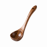Teak Kitchen Utensil Single-Piece Wooden Cooking Spoon Set Wood Grain