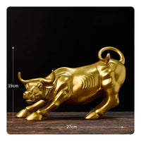 Resin Bull Sculpture Sturdy Resin Bull Statue Collectible for Living Room