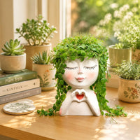 Cartoon Figure Planter Decorative Resin Flower Pot Easy to Maintain