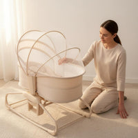 Multi-Functional Electric Rocking Bassinet 360 Degree Rotation Newborn Soothing Sleeper With Toy Bar Portable Baby Cradle for Newborns, Infants, Bedside, Living Room, Nursery