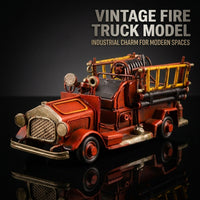 Vintage Fire Truck Model - Red Iron