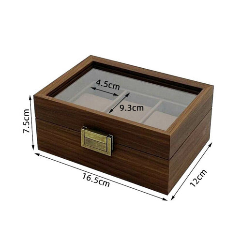 3 Slot Watch Box Plush Lined Wooden Watch Box Brown Finish