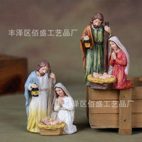 Realistic Nativity Scene Holy Family Tabletop Decor for Christmas