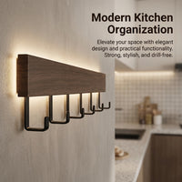 Cabinet Wall Decor Organizer, Vintage Style Utensil Holder & Ladle Rack, Mounted Kitchen Hooks for Hanging No-Drill Closet Storage