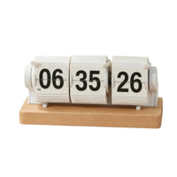 Desktop Flip Clock Hinged Cards Tabletop Timer Clock Easy to Gift Desk Decor