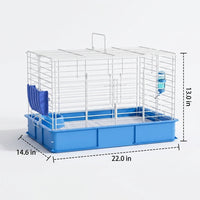Guinea Pig Cage Habitat and Bunny Cage, Multi-Level Spray-Painted Metal Wire Luxury Animal Enclosure, Extra Indoor Small Animal Easy House