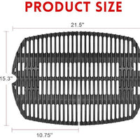 Cast Iron Grill Grate and Griddle Set for Weber Q100 Q1000 Q1200 (2 Pieces)