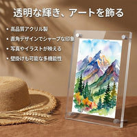 Acrylic Photo Frame, Double-Sided, Photo Stand, With Stand, Transparent, Desktop, Photo Frame, For Living Room & Office