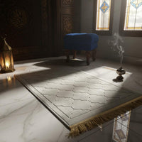 Muslim Prayer Mat Foldable Islamic Prayer Carpet Embossed Pattern for Mosque