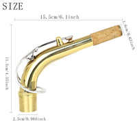 Universal Alto Saxophone Neck in Brass with Gold and Silver Dual-Tone Hand-Polished