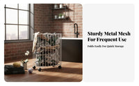 2-Basket Rolling Shelf Space-Saving Storage Trolley Multi-Tier for Laundry Room
