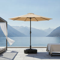 Patio Umbrella with Base Round Outdoor Umbrella with Base Manual Open for Homeowners, Cafe Owners, Backyard, Garden, Poolside