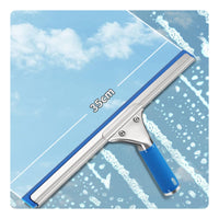 Window Glass Cleaning Squeegee Ribbed Grip Stainless Steel Squeegee Rust-Resistant Home Cleaning Tool