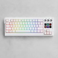 Mechanical Keyboard with Rotary Knobs Customizable Keyboard with Display Keys Compact for Streamers, Participants