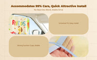 Car window shade blocks sun