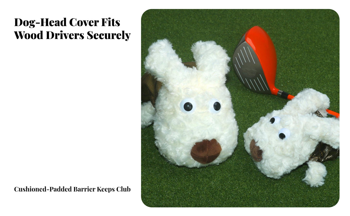 Novelty Dog Golf Headcover | Soft furry knit Exterior, Thick Padded Protection, luxurious Golf Club Cover