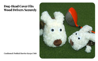 Novelty Dog Golf Headcover | Soft furry knit Exterior, Thick Padded Protection, luxurious Golf Club Cover