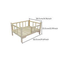 Hardwood pet bed with padded cover